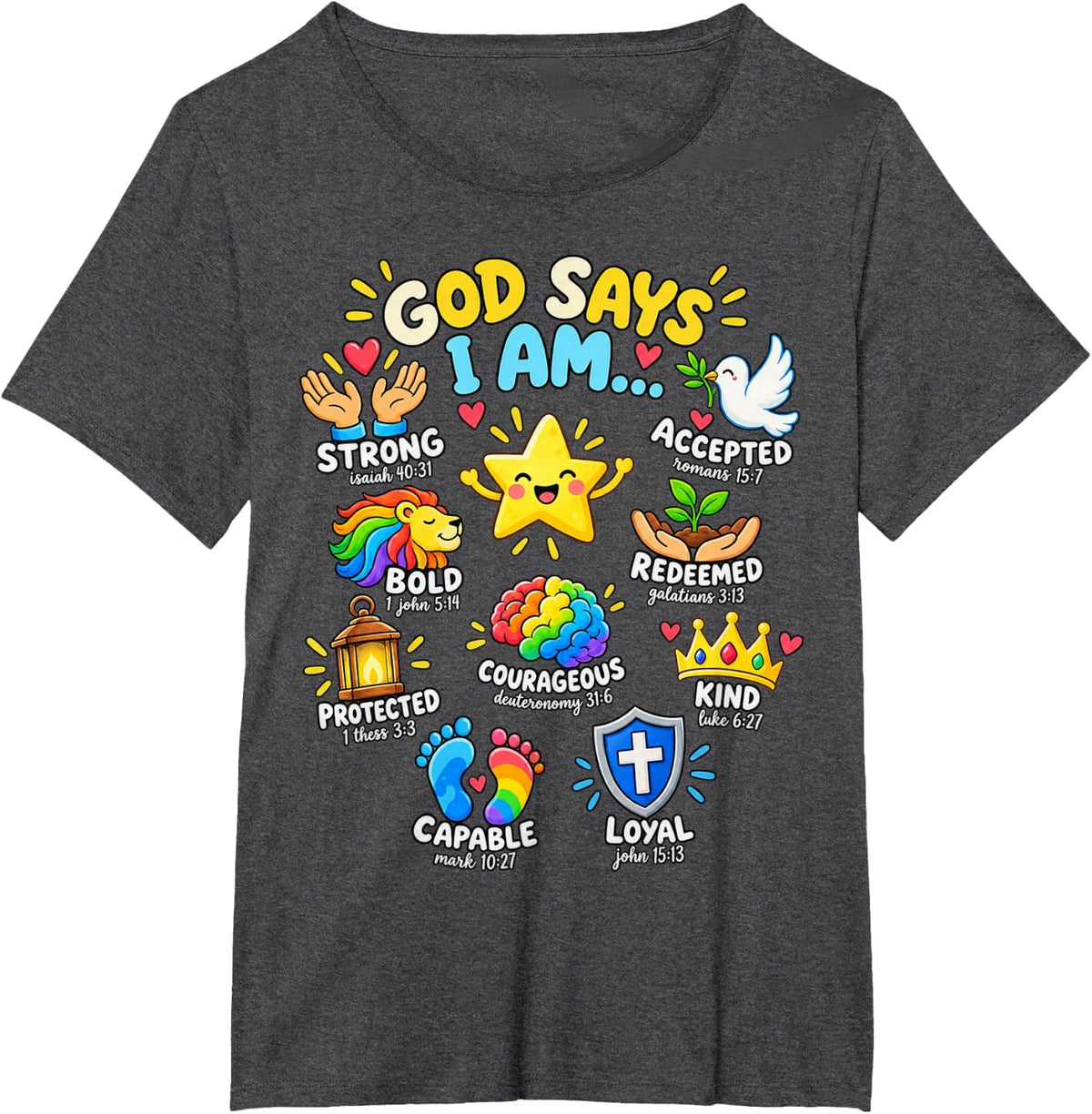 God Says I Am Accepted Autism Faith T-Shirt - Dark Heather Grey