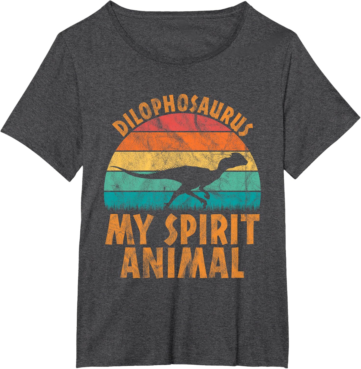 Dilophosaurus Is My Spirit Animal - Dinosaur Lovers T-Shirt - Dark Heather Grey
