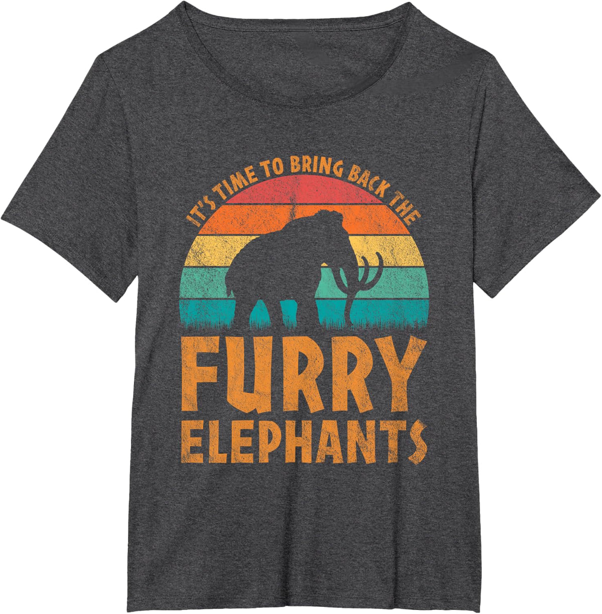 Woolly Mammoth - Funny Paleontology T-Shirt - Dark Heather Grey