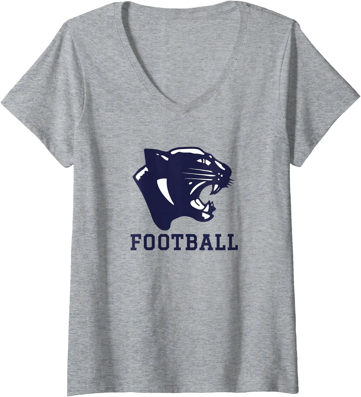 Women's E.a. Johnson Memorial Panthers Football V-Neck T-Shirt - Heather Grey