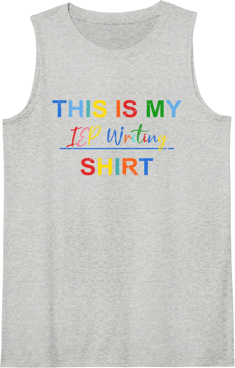 Ki Speech Pathologist IEP Writing Costume Funny SPED Teacher Sleeveless Tank Top - Heather Grey