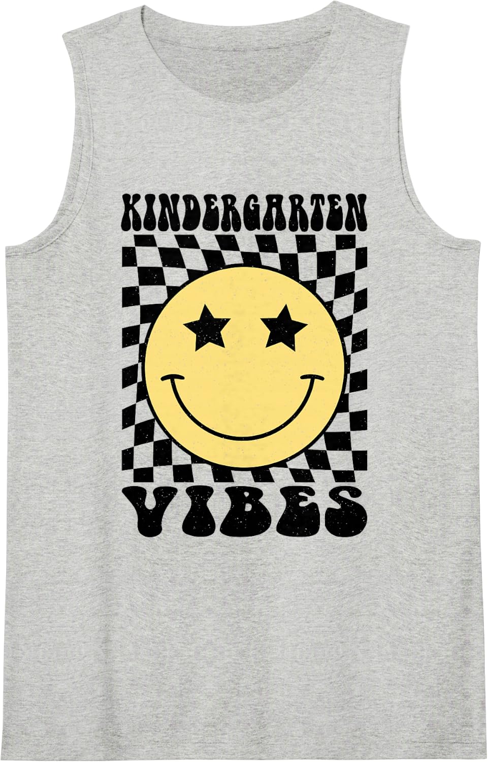 Kindergarten Vibes Back to School Kindergarten Teacher Kids Sleeveless Tank Top - Heather Grey
