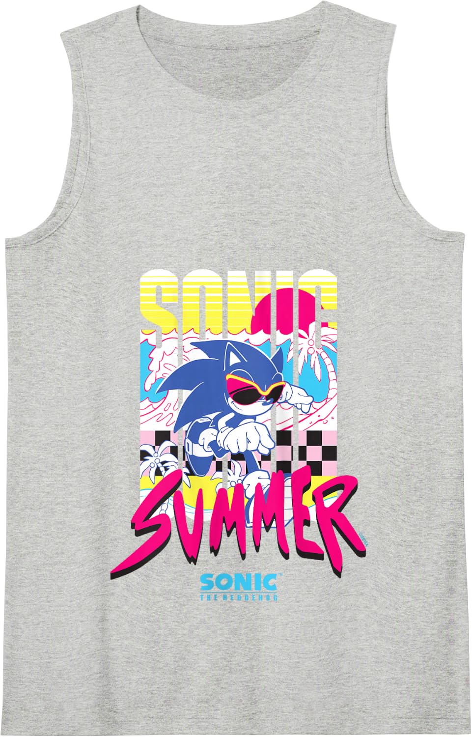 Sonic The Hedgehog - Sonic Summer Sonic Tank Top - Heather Grey