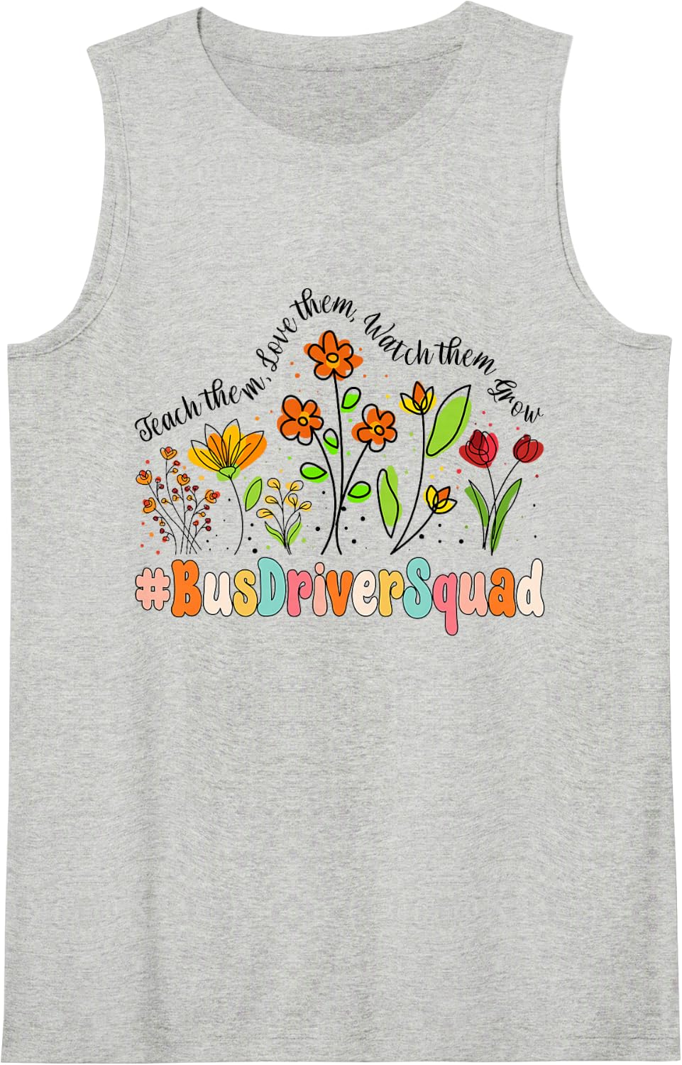 Bus Driver Squad Appreciation Week Back to School Sleeveless Tank Top - Heather Grey