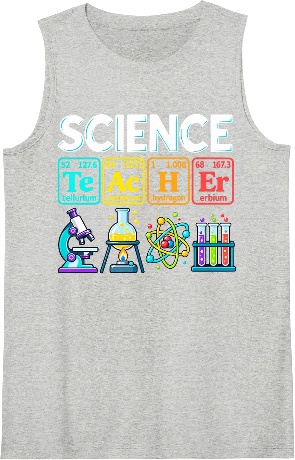 Science Teacher Periodic Table Elements Chemistry Lab Sleeveless Tank Top - Heather Grey