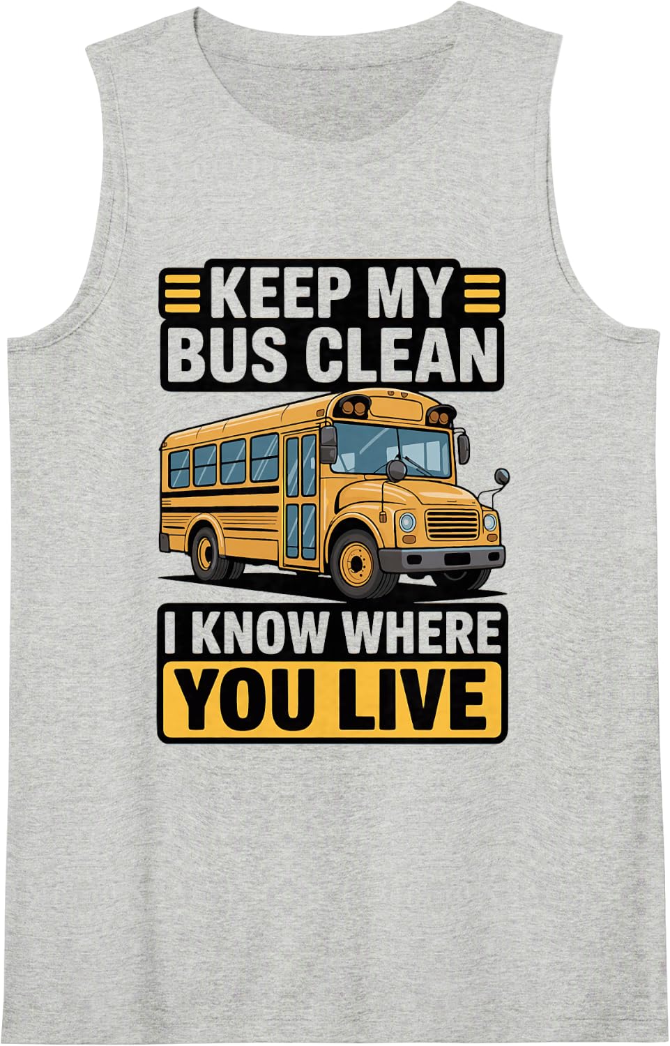 Funny School Bus Driver Route Humor for Transportation Aide Sleeveless Tank Top - Heather Grey