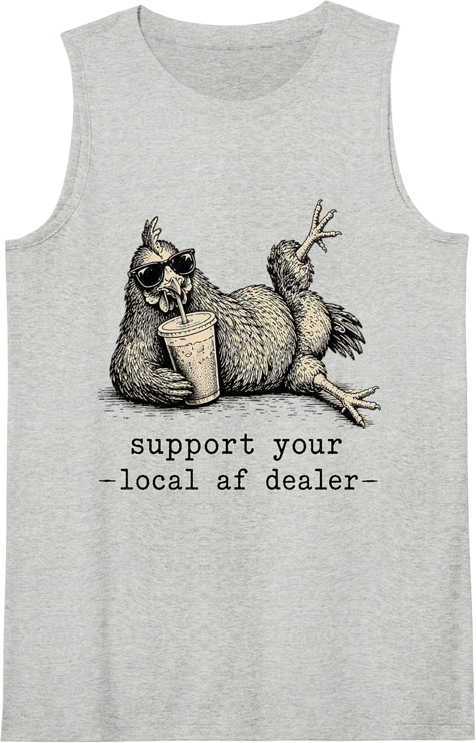 Vintage Meme Funny Sleeveless Tank Top - Heather Grey