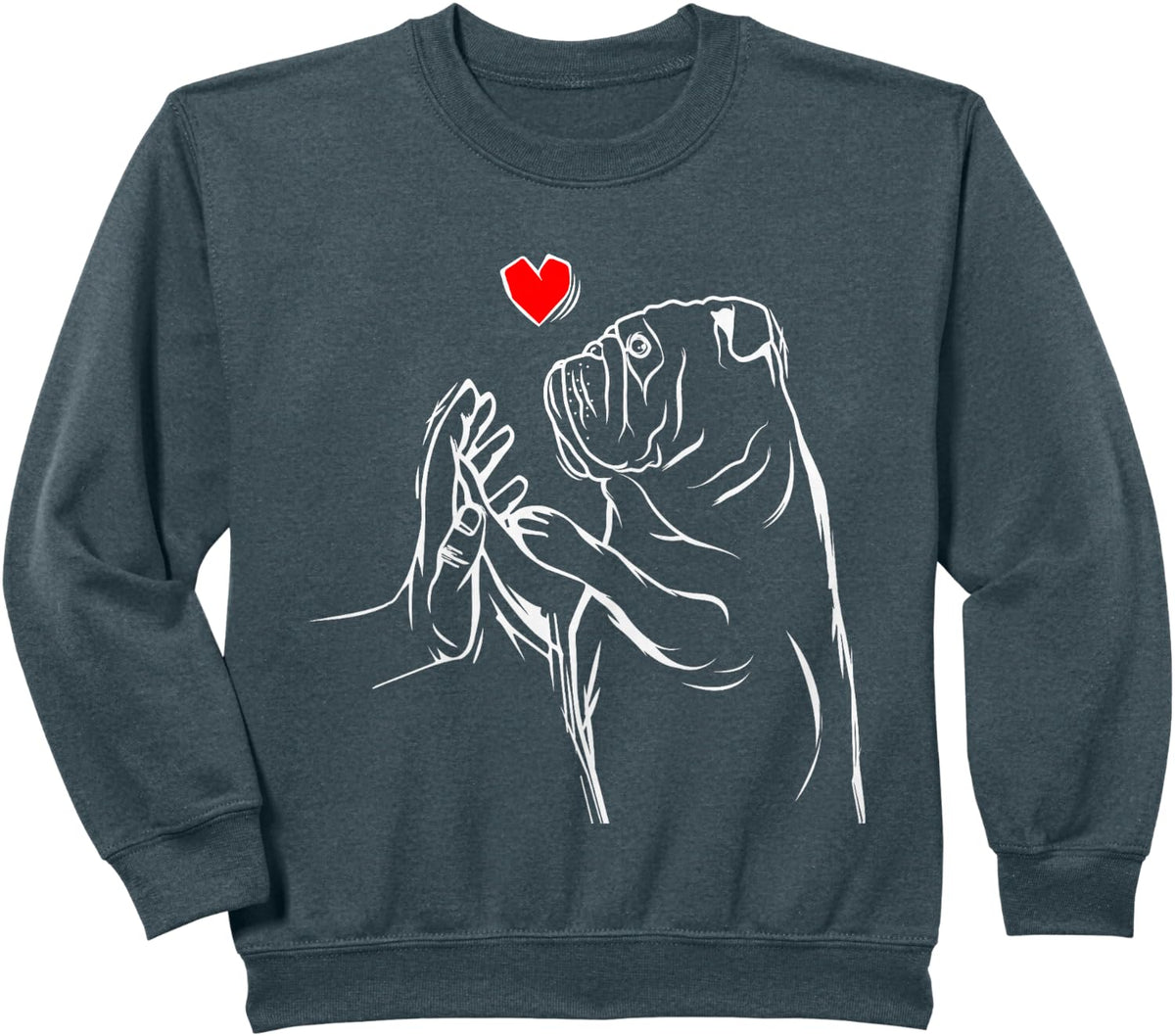 English Bulldog Love Bully Female Gift Idea Sweatshirt - Dark Heather Grey