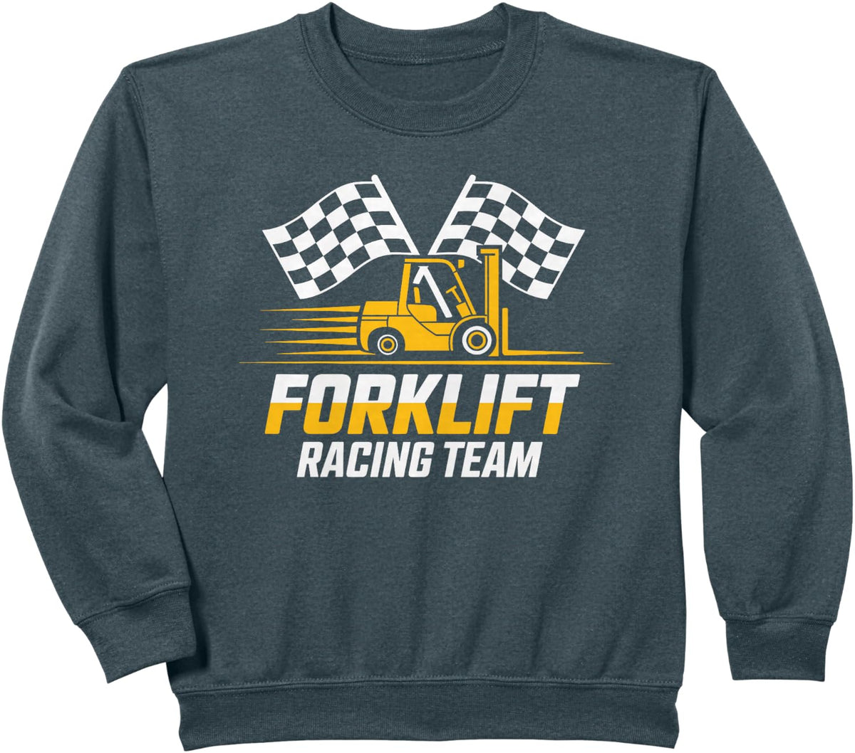 Funny Forklift Operator Racing Team Motorsport Work Shift Sweatshirt - Dark Heather Grey