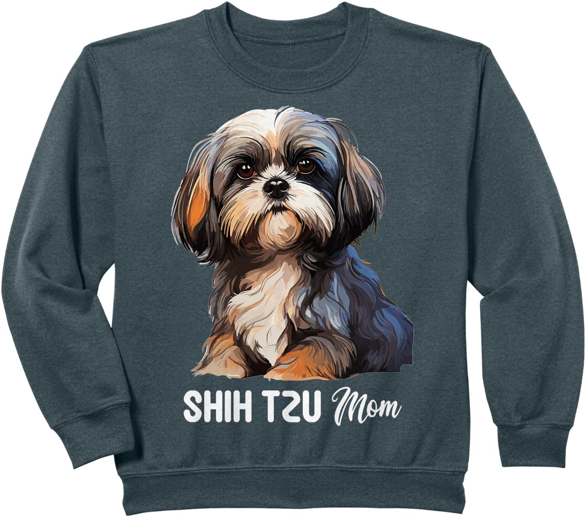 Shih Tzu Mom Dog Shih Tzu Sweatshirt - Dark Heather Grey