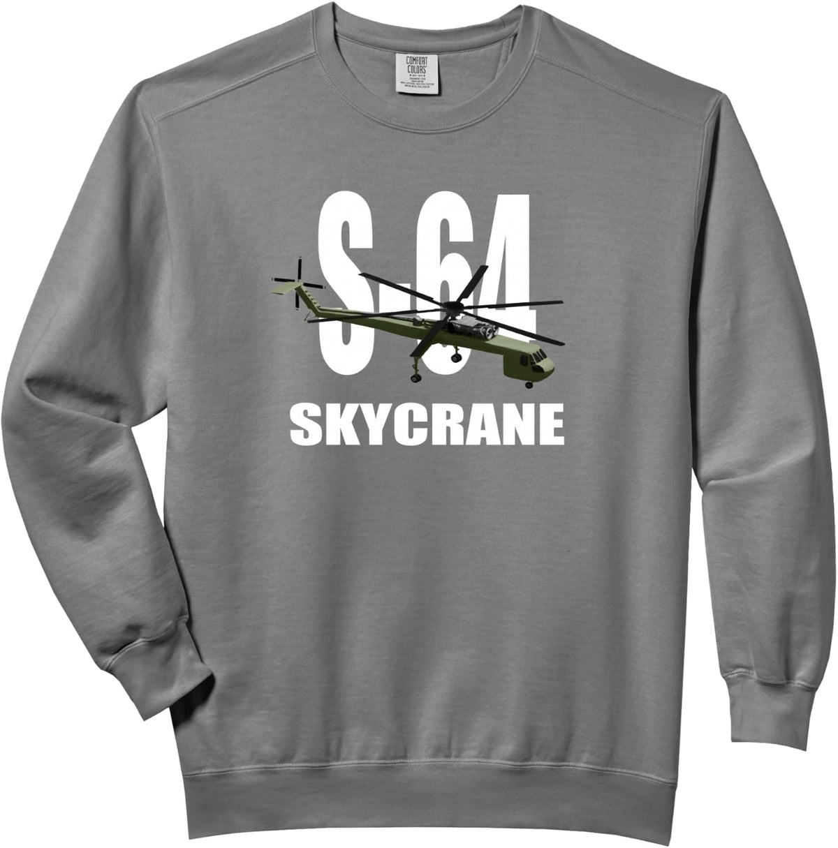 S-64 Skycrane CH-54 Tarhe Helicopter T-Shirt Comfort Colors Adult Sweatshirt - Adult Unisex Grey