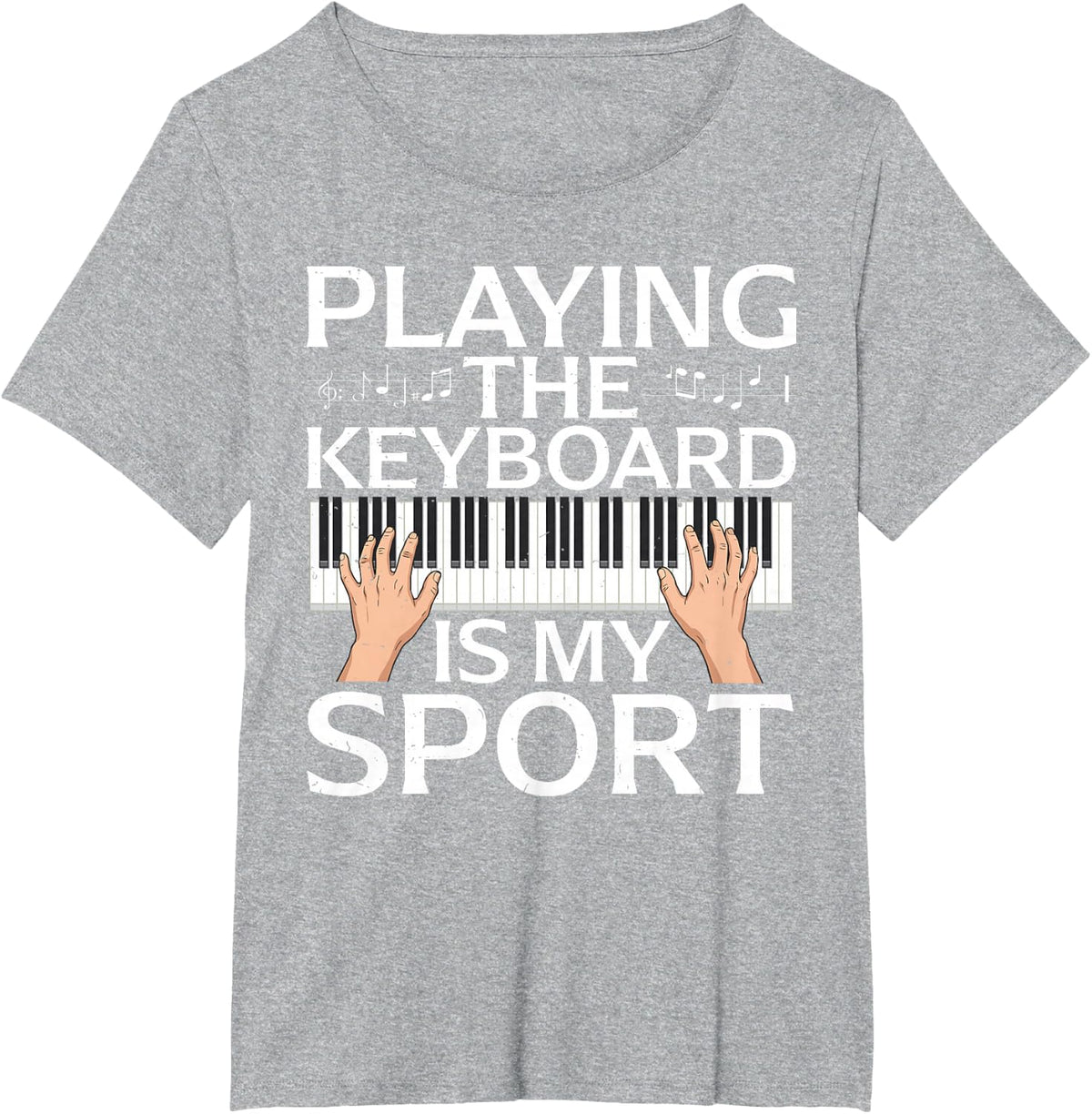 Keyboard Player Art for Men Women Kids Piano Keyboardist T-Shirt - Heather Grey