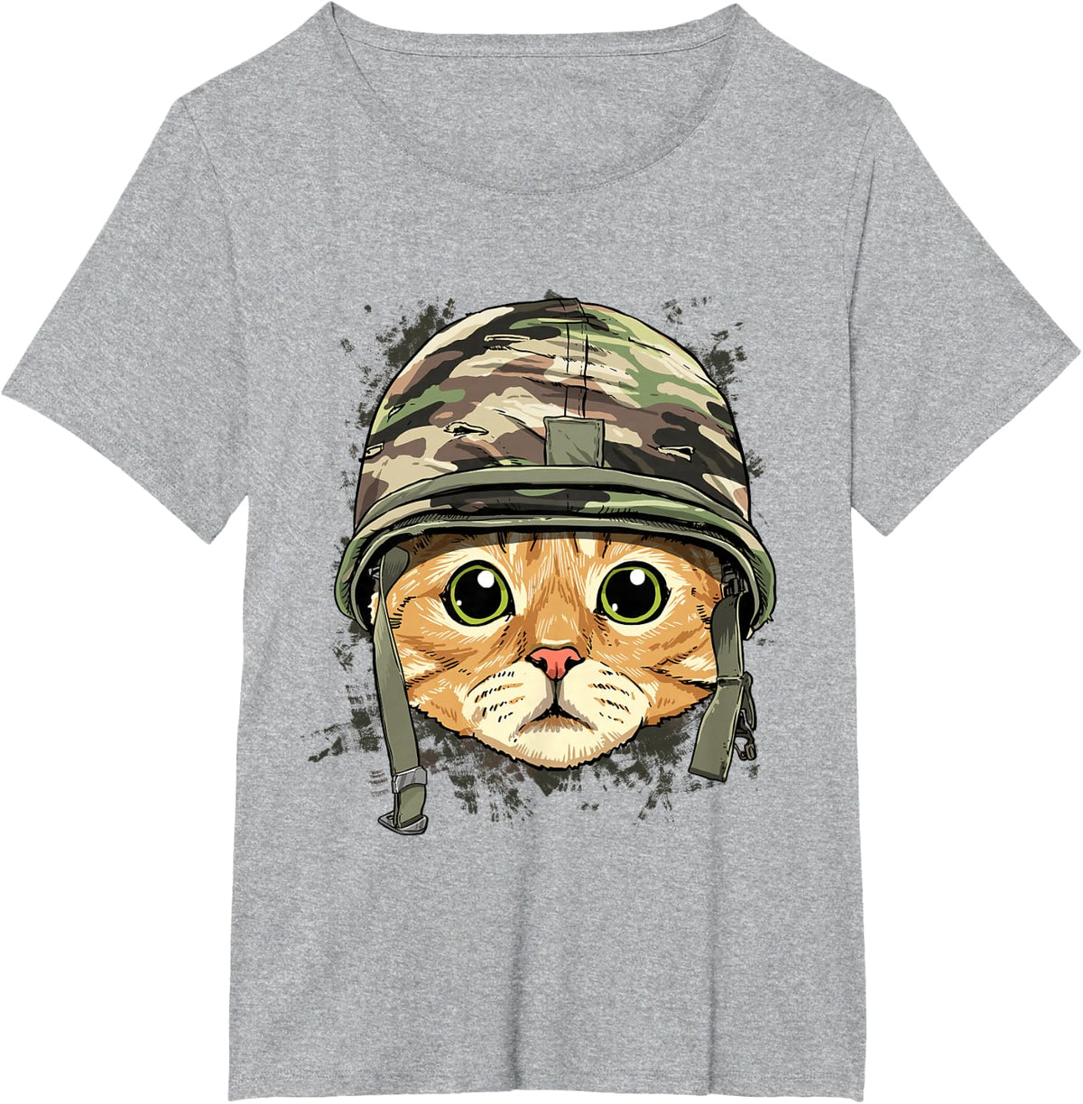 Cat Soldier Veteran Army Cat Kitten Lover T-Shirt - Heather Grey