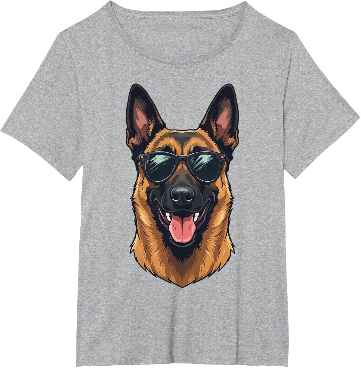 Malinois Sunglasses Belgian Shepherd T-Shirt - Heather Grey