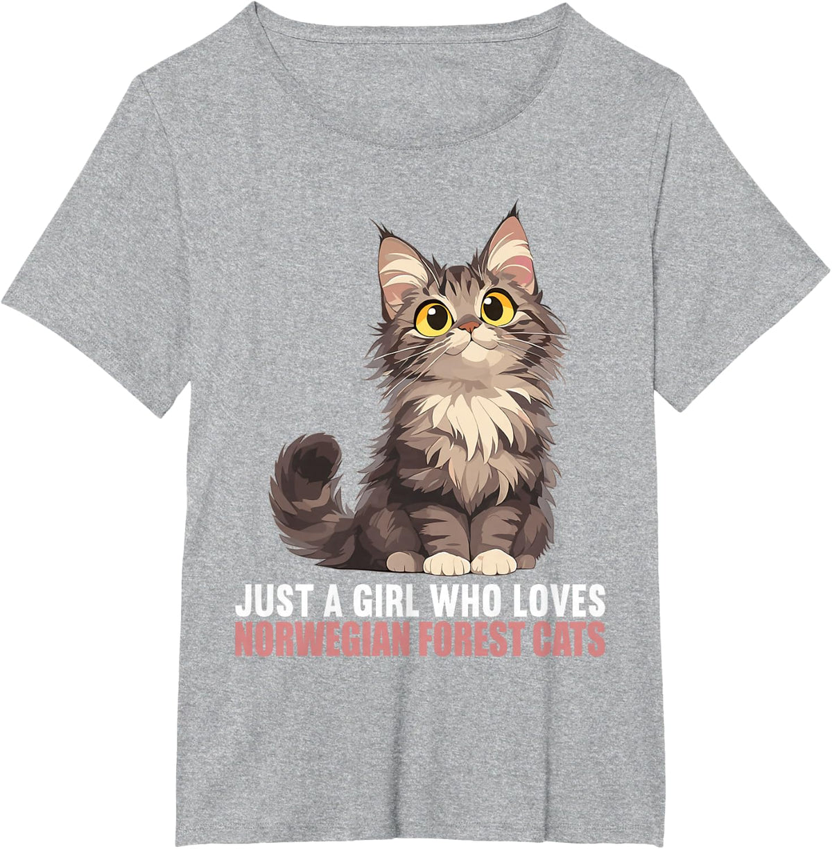 Norwegian Forest Cats Tees T Shirts for Cat Lovers – Funny Cat Shirt Gift - Heather Grey