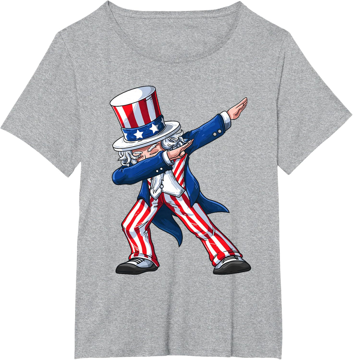 Dabbing Uncle Sam | Funny Dab Dance 4th Of July Gift T-Shirt - Heather Grey