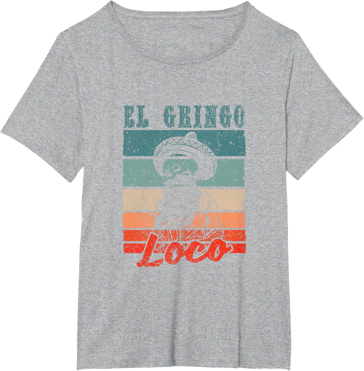 El Gringo Loco Bad Hombre Funny Cinco De Mayo Fiesta Party T-Shirt - Heather Grey