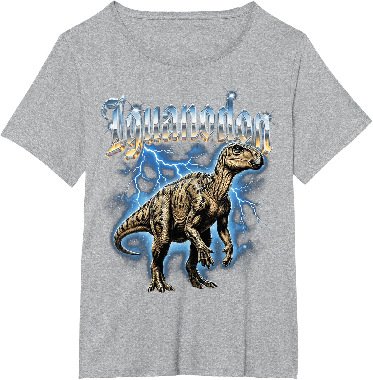 Iguanodon Bootleg T-Shirt - Heather Grey