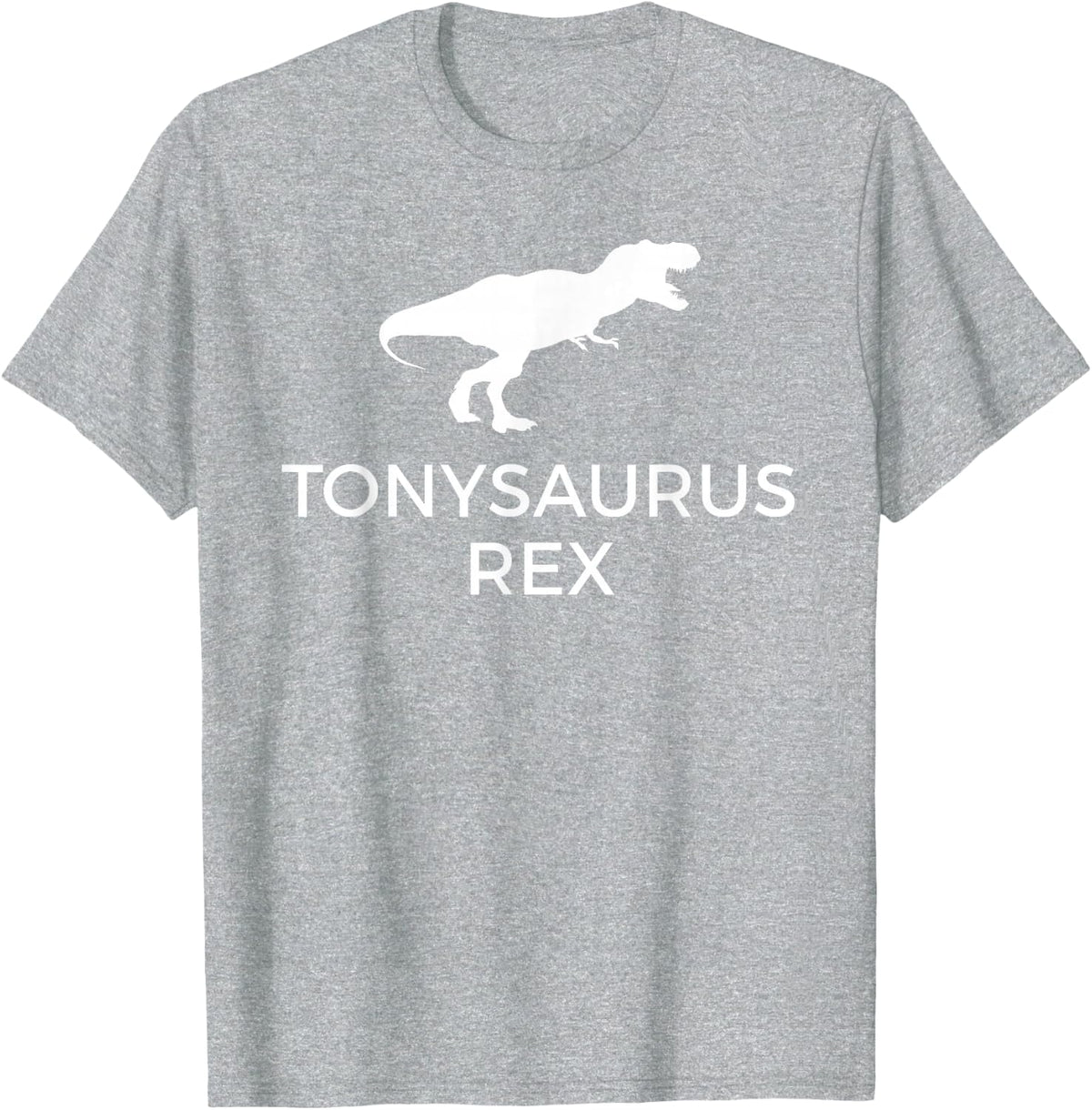 Tonysaurus Rex T-Shirt, Funny Tony Dinosaur Gift Tee T-Shirt - Heather Grey