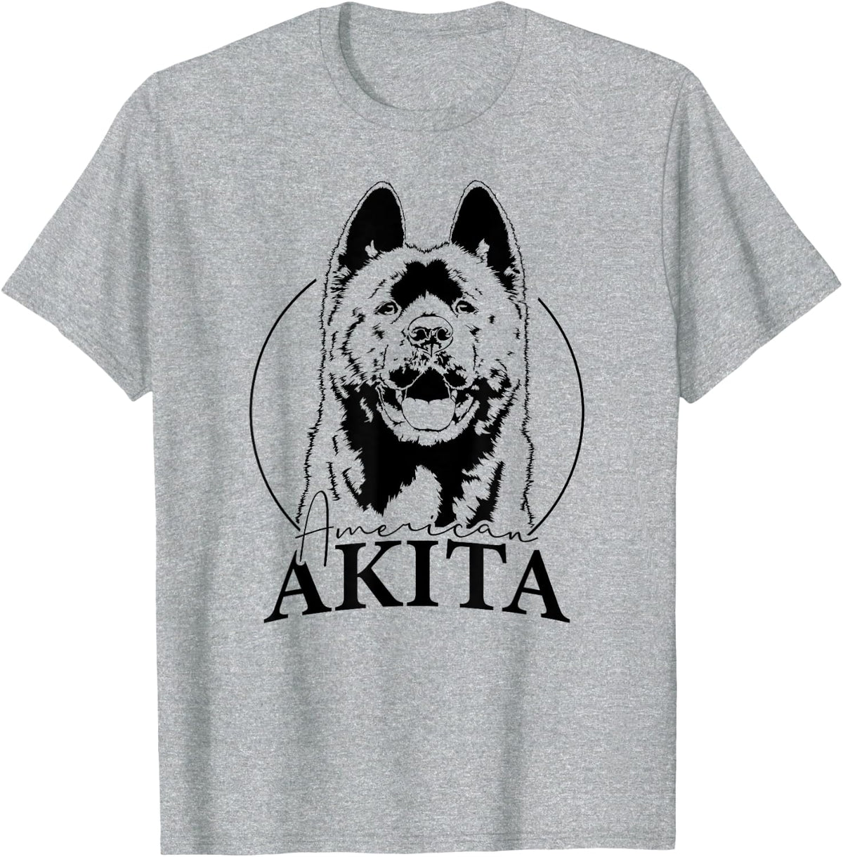 Funny Proud American Akita dog portrait gift present dog T-Shirt - Heather Grey
