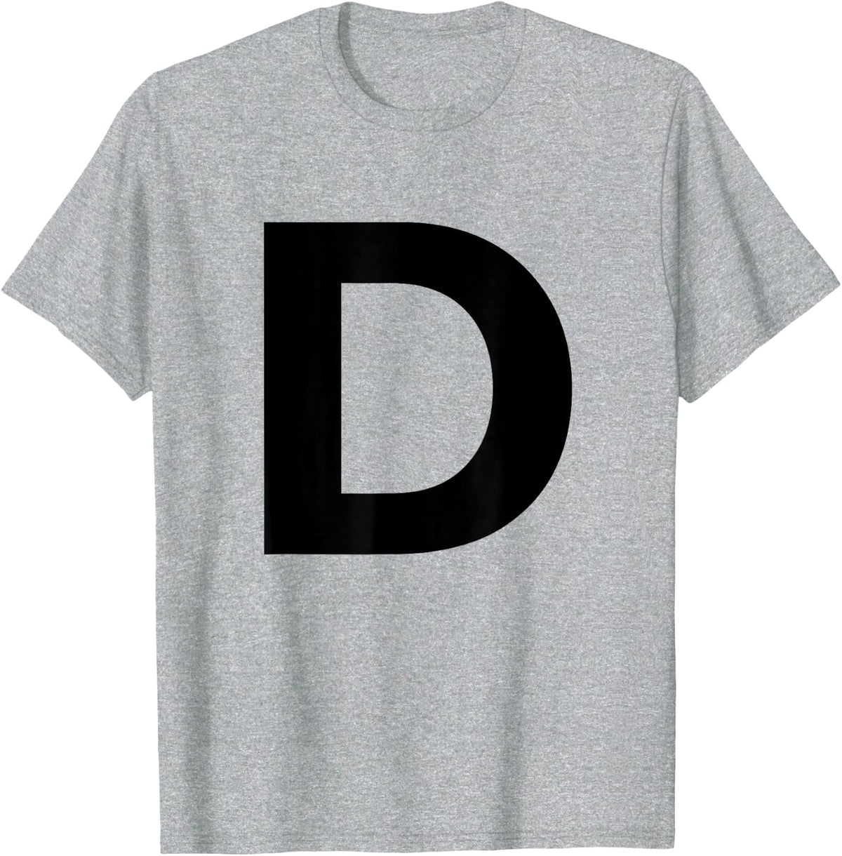 Alphabet Letter D (capital upper case) Matching Group Team T-Shirt - Heather Grey