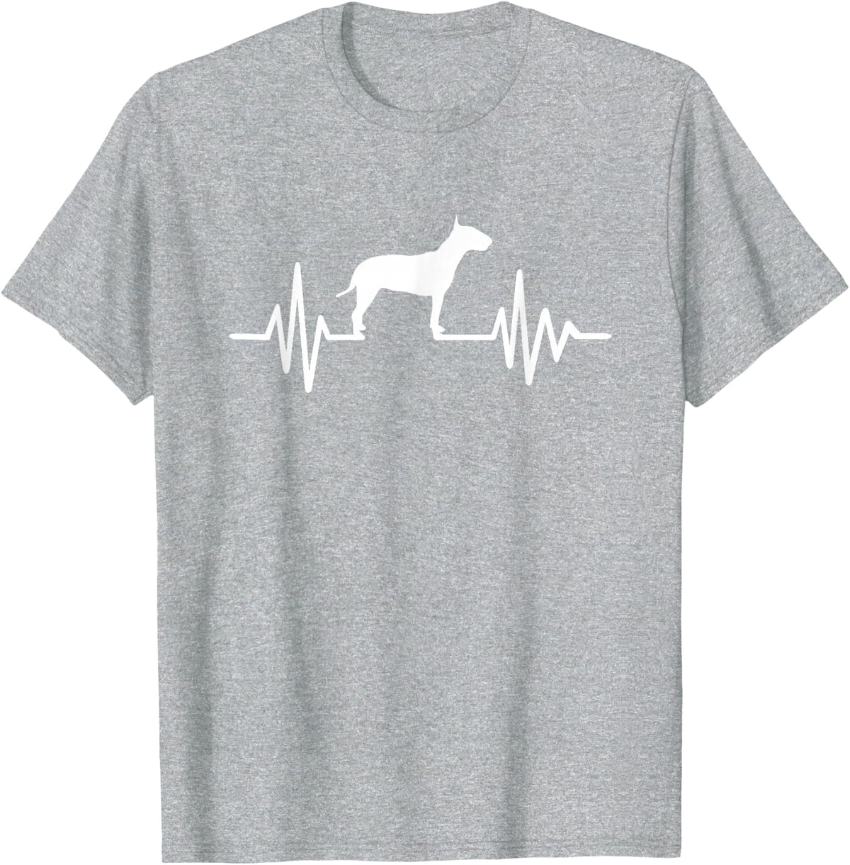 Bull Terrier Heartbeat T-Shirt - Heather Grey