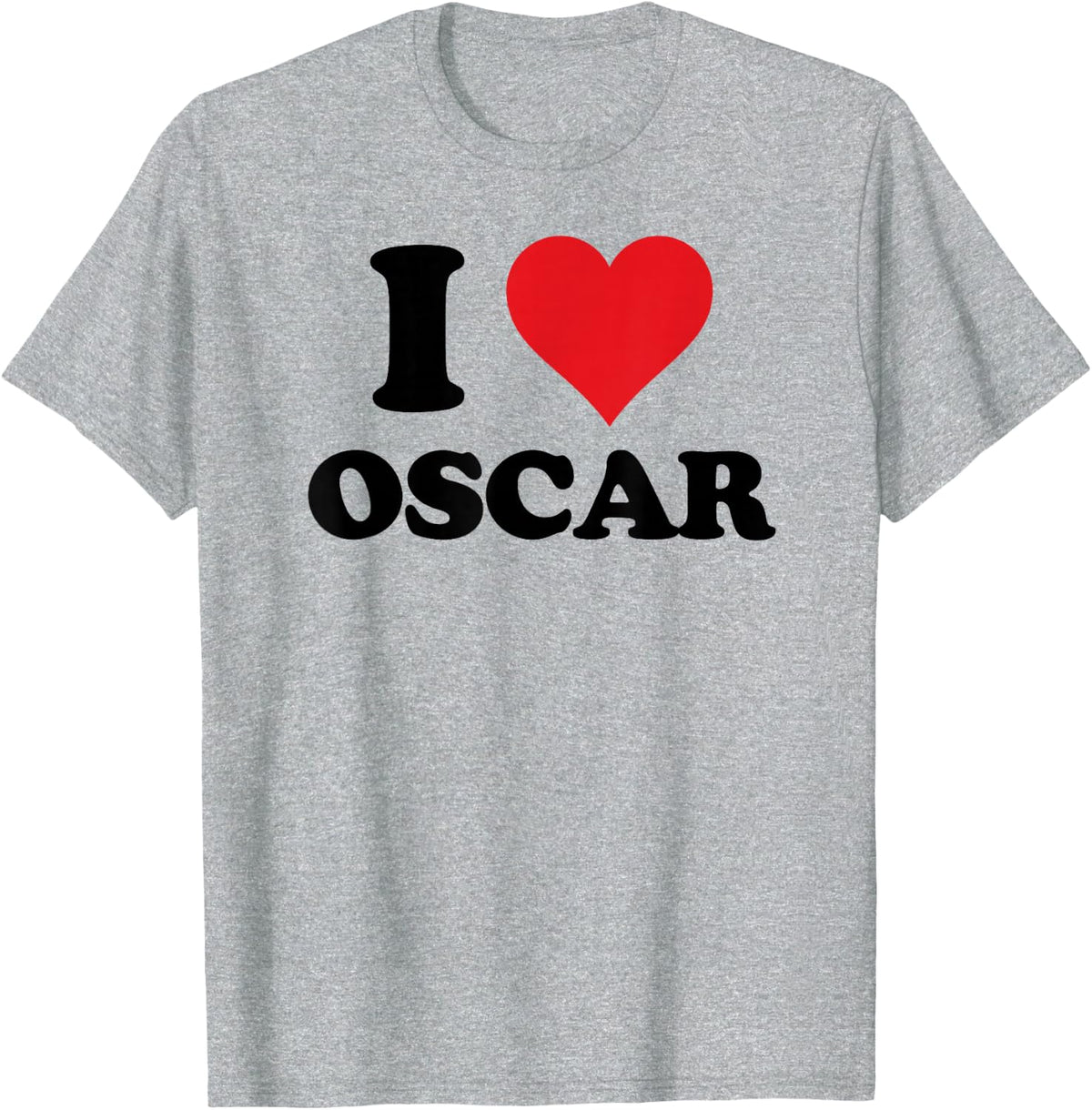 I Heart Oscar First Name I Love Personalized Stuff T-Shirt - Heather Grey