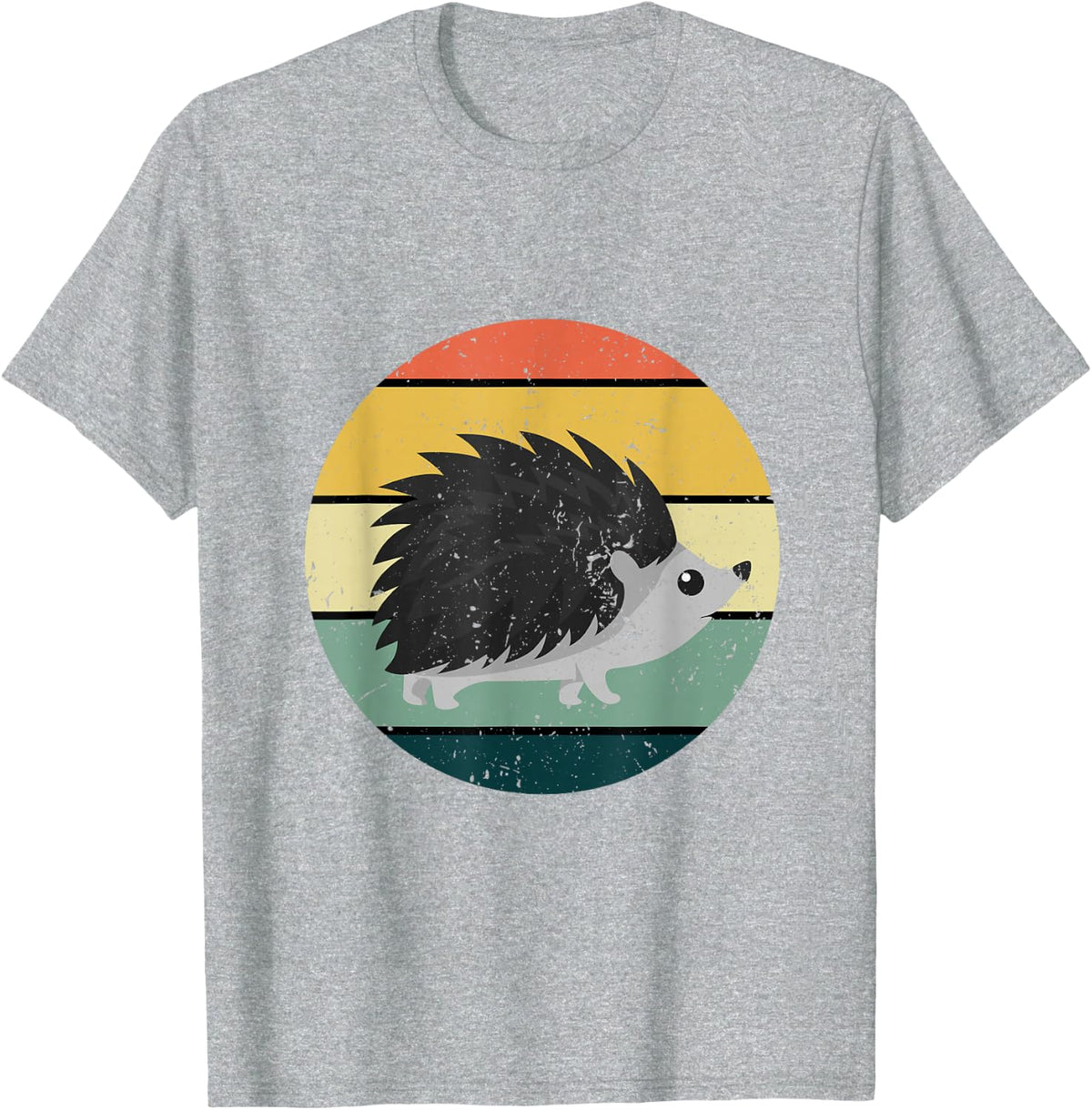 Retro Hedgehog Vintage Hedgehogs Cute Forest Animal Lover Tees T Shirts - Heather Grey