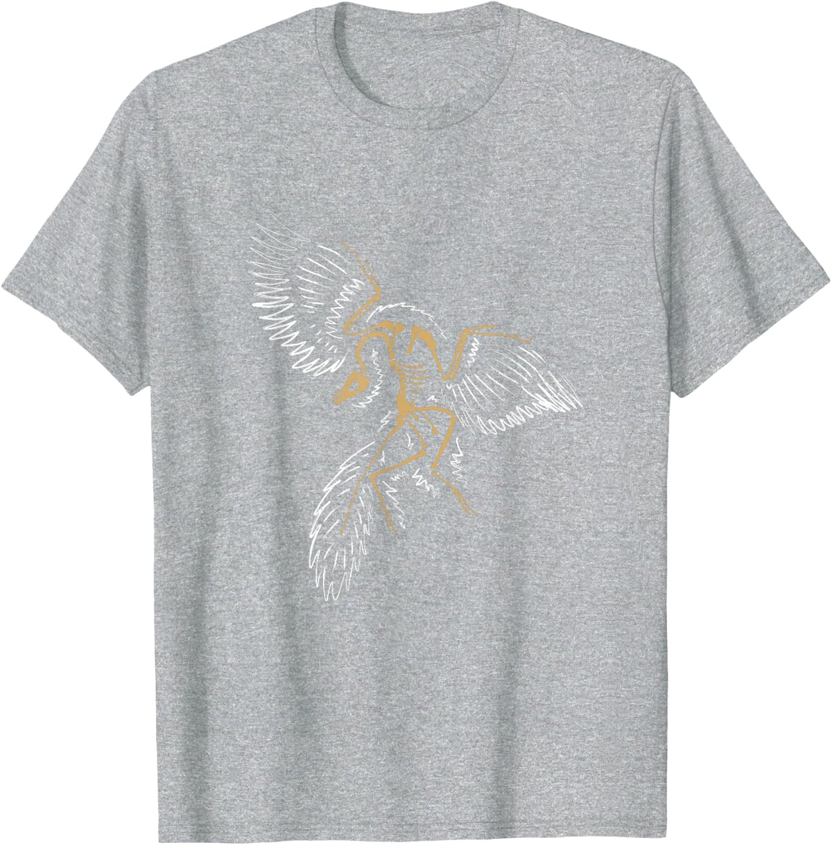 Bird Dinosaur Fossil Vintage Archaeopteryx T-Shirt - Heather Grey