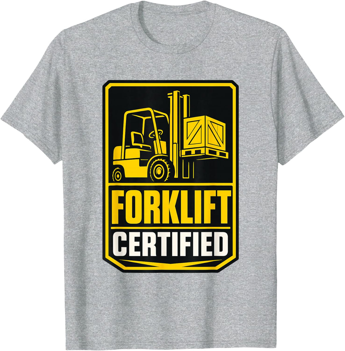 Forklift Certified Operator Badge T-Shirt - Heather Grey