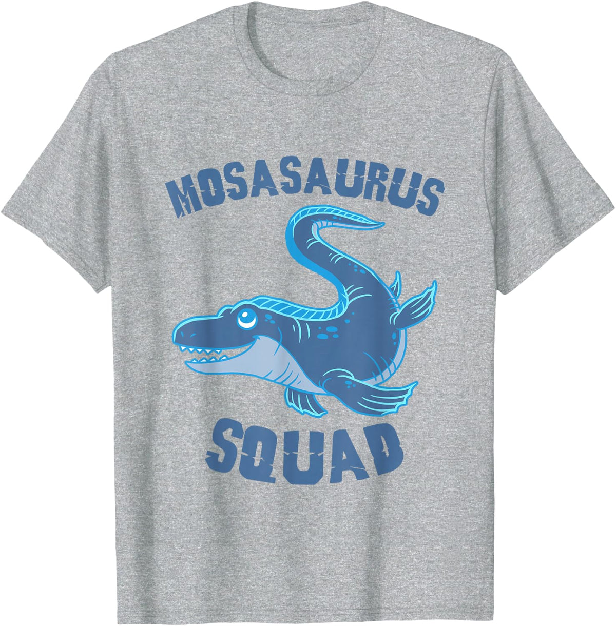 Mosasaurus Dinosaur Squad T-Shirt | Cute Jurassic Dino Tee T-Shirt - Heather Grey