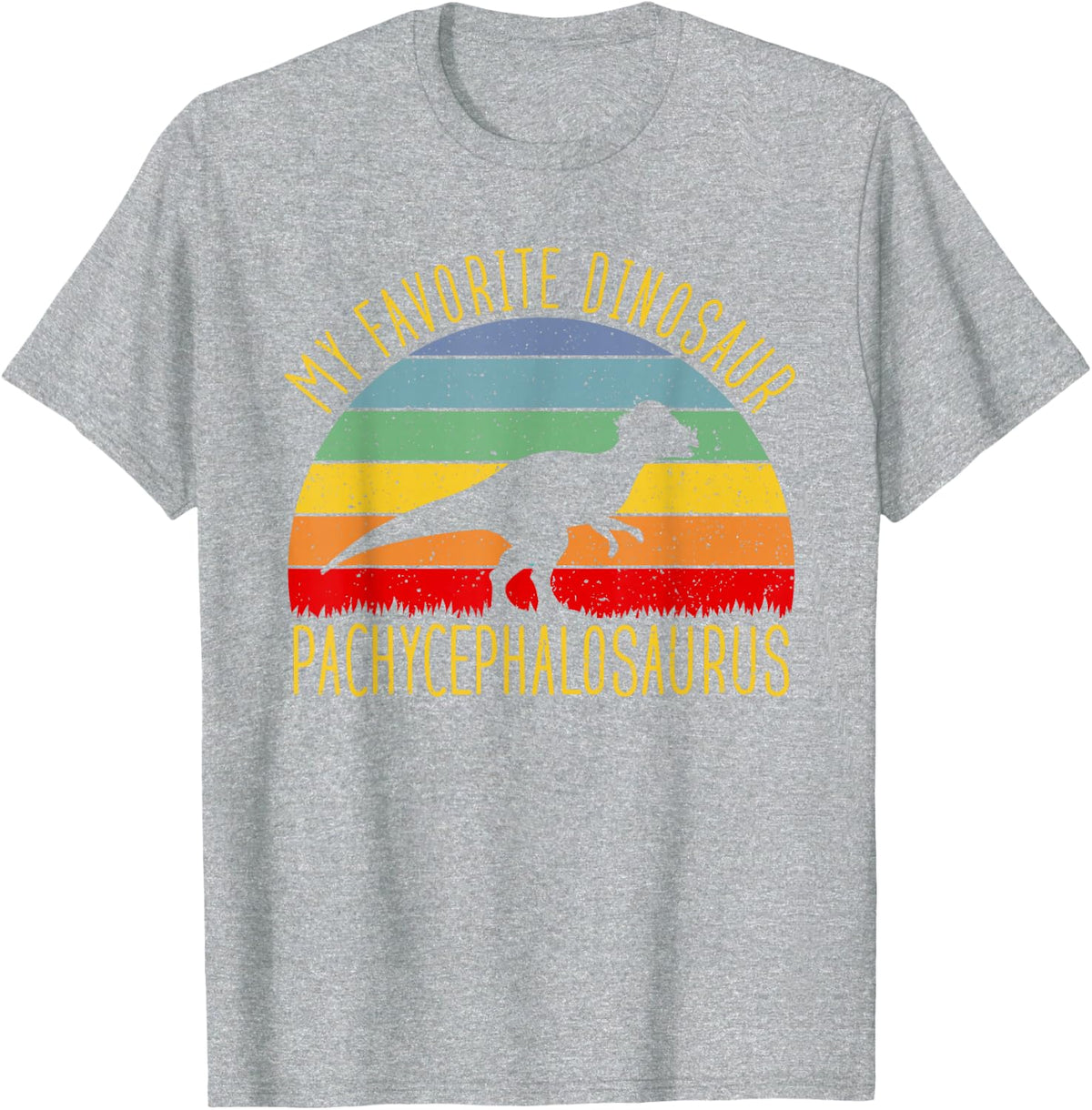Pachycephalosaurus Is My Favorite Dinosaur - Dino Lover Kids T-Shirt - Heather Grey
