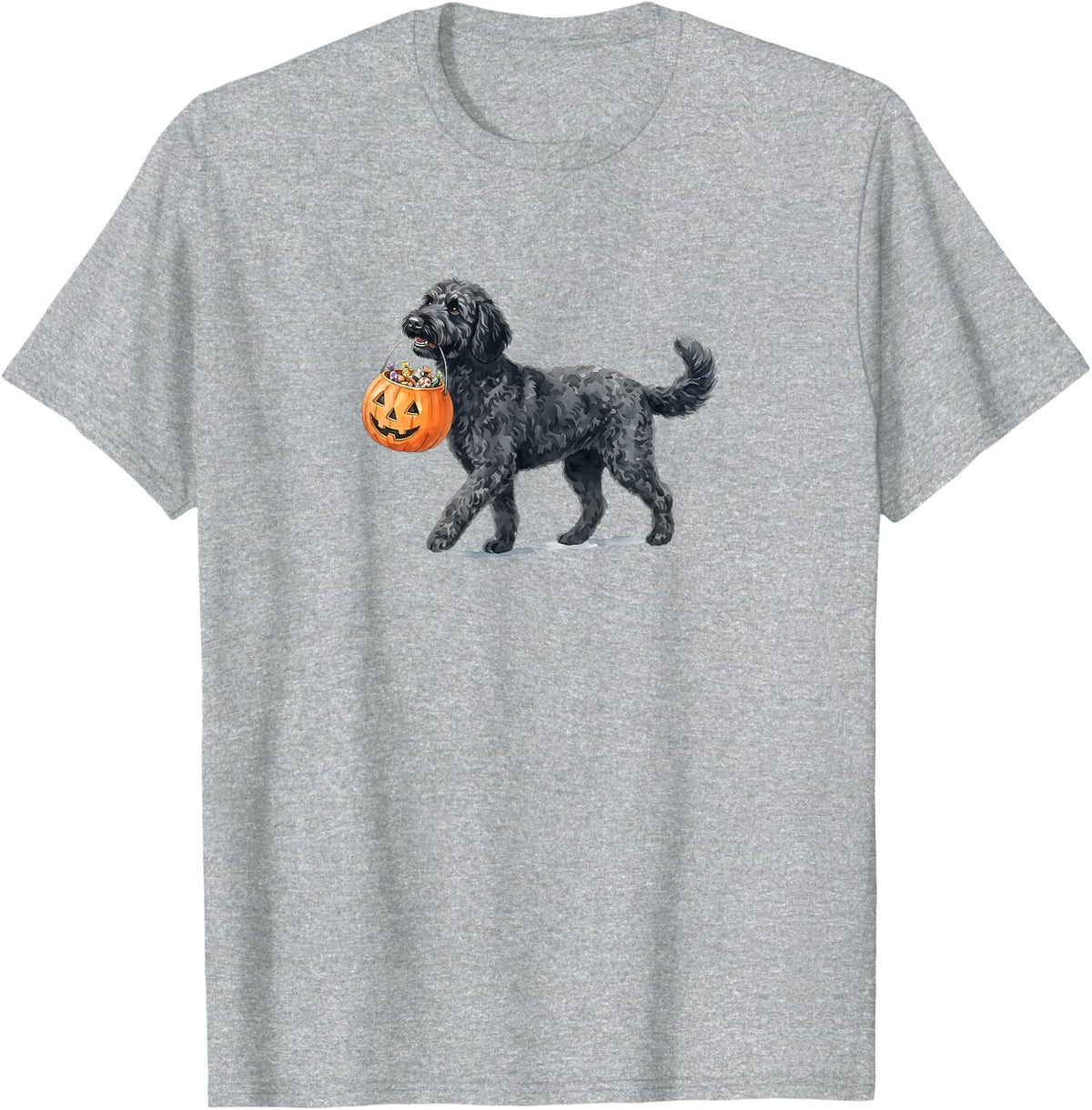 Goldendoodle Black Halloween T-Shirt - Heather Grey