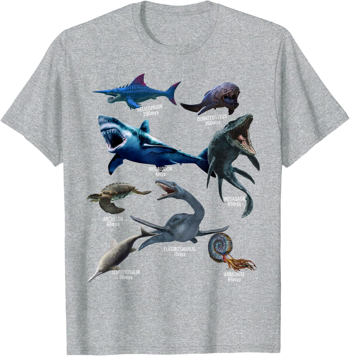 Megalodon Paleontologist Prehistoric Shark Lovers Monster T-Shirt - Heather Grey