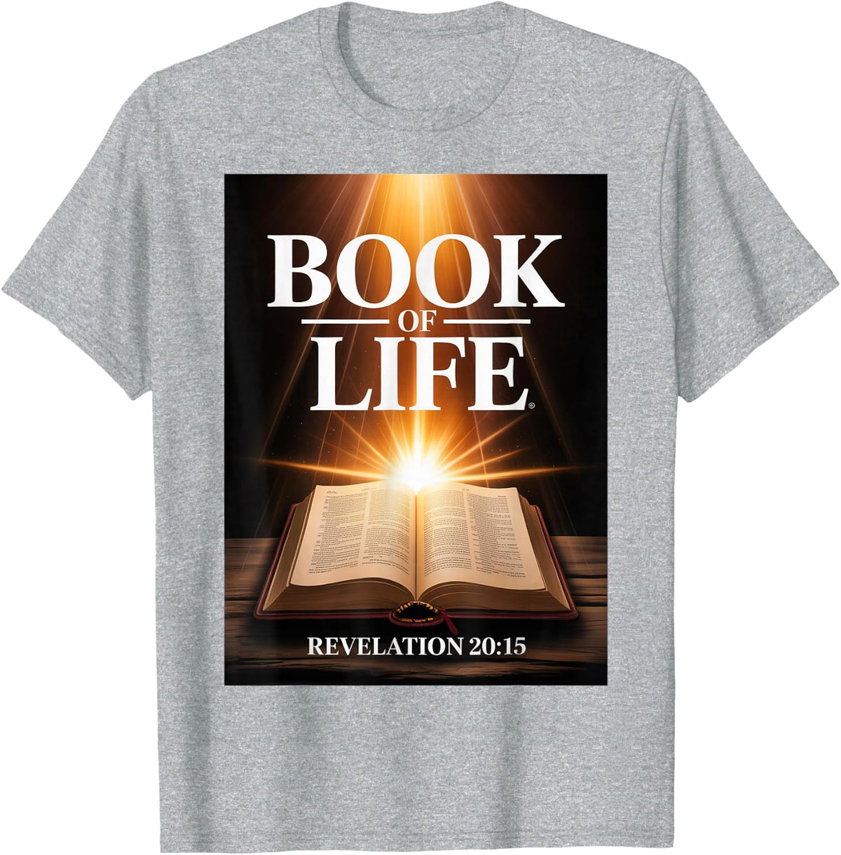 Radiant Bible Christian Faith and Salvation Inspired Design T-Shirt - Heather Grey