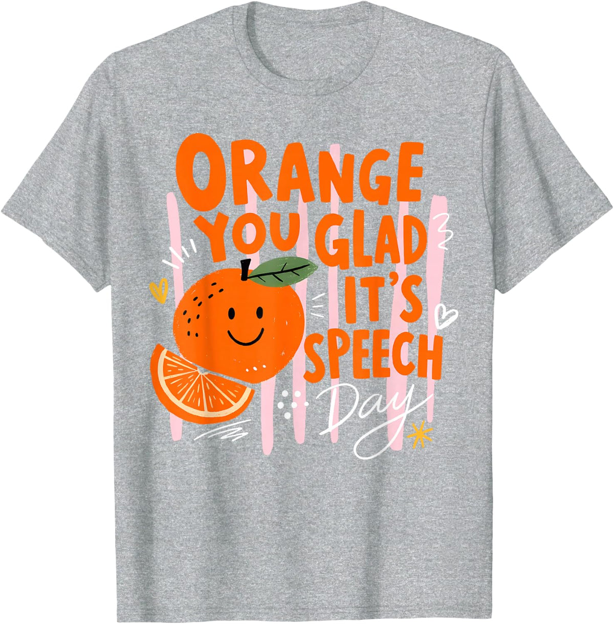 Speech Therapy SLP Orange You Glad It's Speech Day Kids T-Shirt - Heather Grey