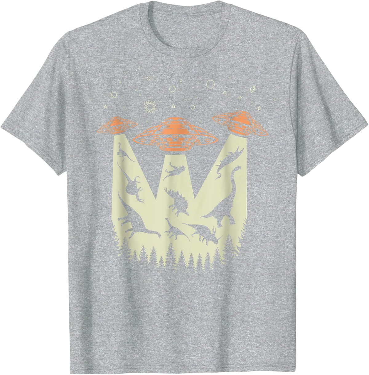 Future Paleontologist Dinosaur Abduction alien believer T-Shirt - Heather Grey
