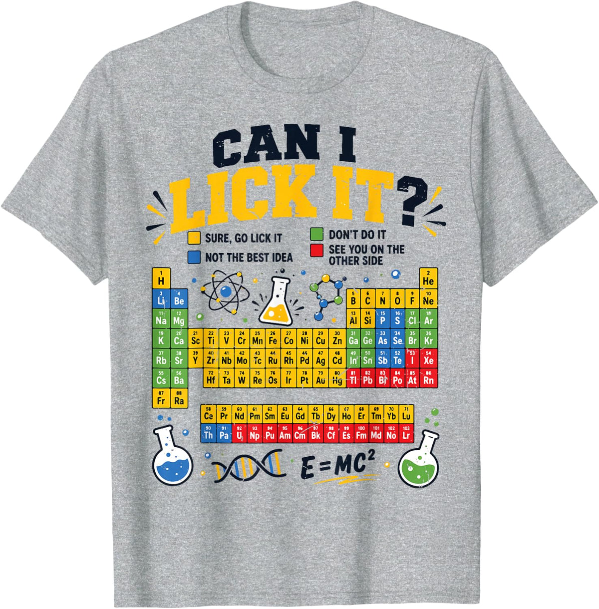Youth Can I Lick It Periodic Table Funny Chemistry Pun Women T-Shirt - Heather Grey