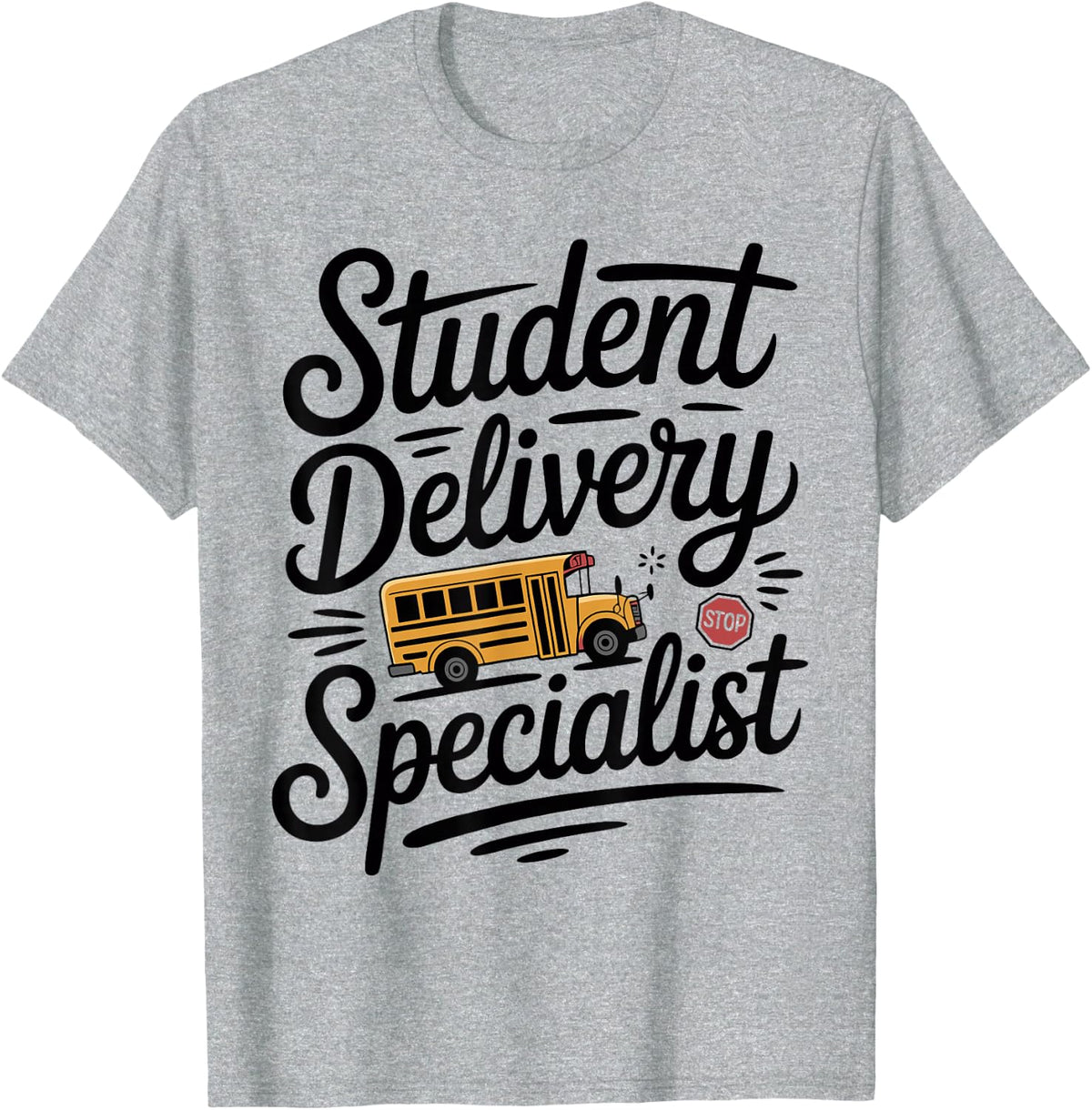 School Bus Driver T-Shirt - Heather Grey