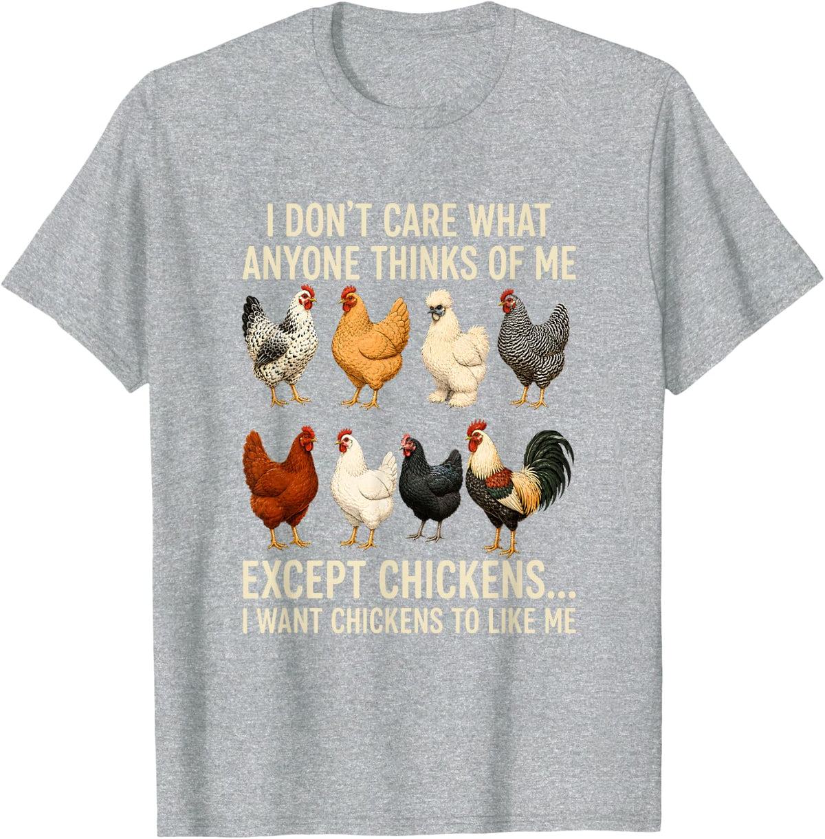 Funny Chicken Opinion Humor for Poultry Flock Lovers T-Shirt - Heather Grey
