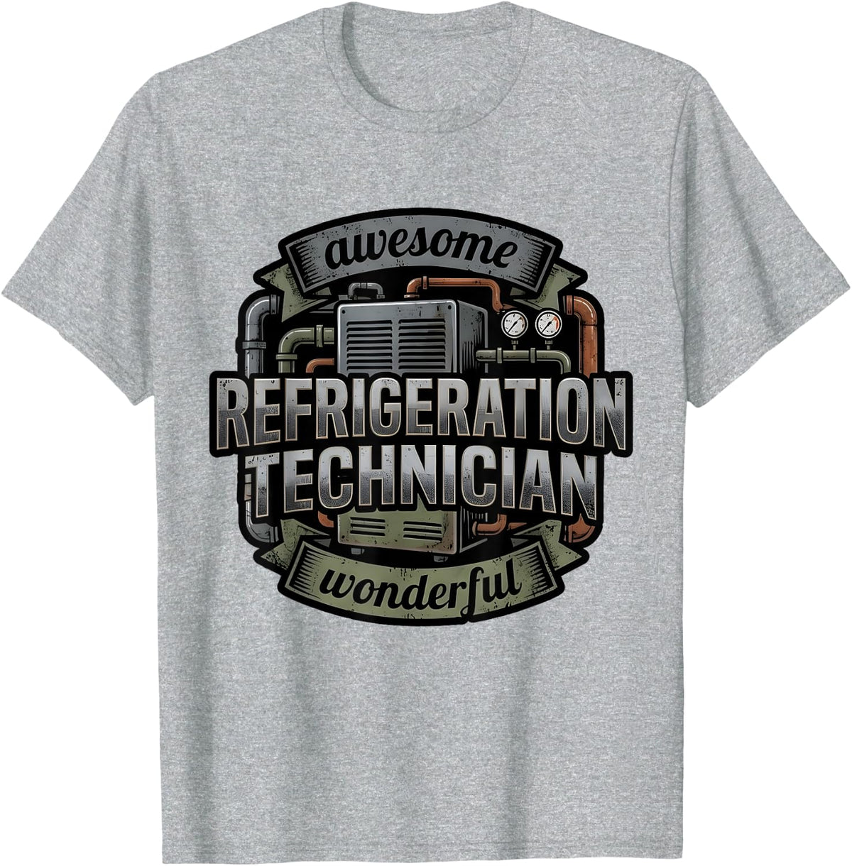 Funny Awesome Refrigeration Technician HVAC Repair T-Shirt - Heather Grey