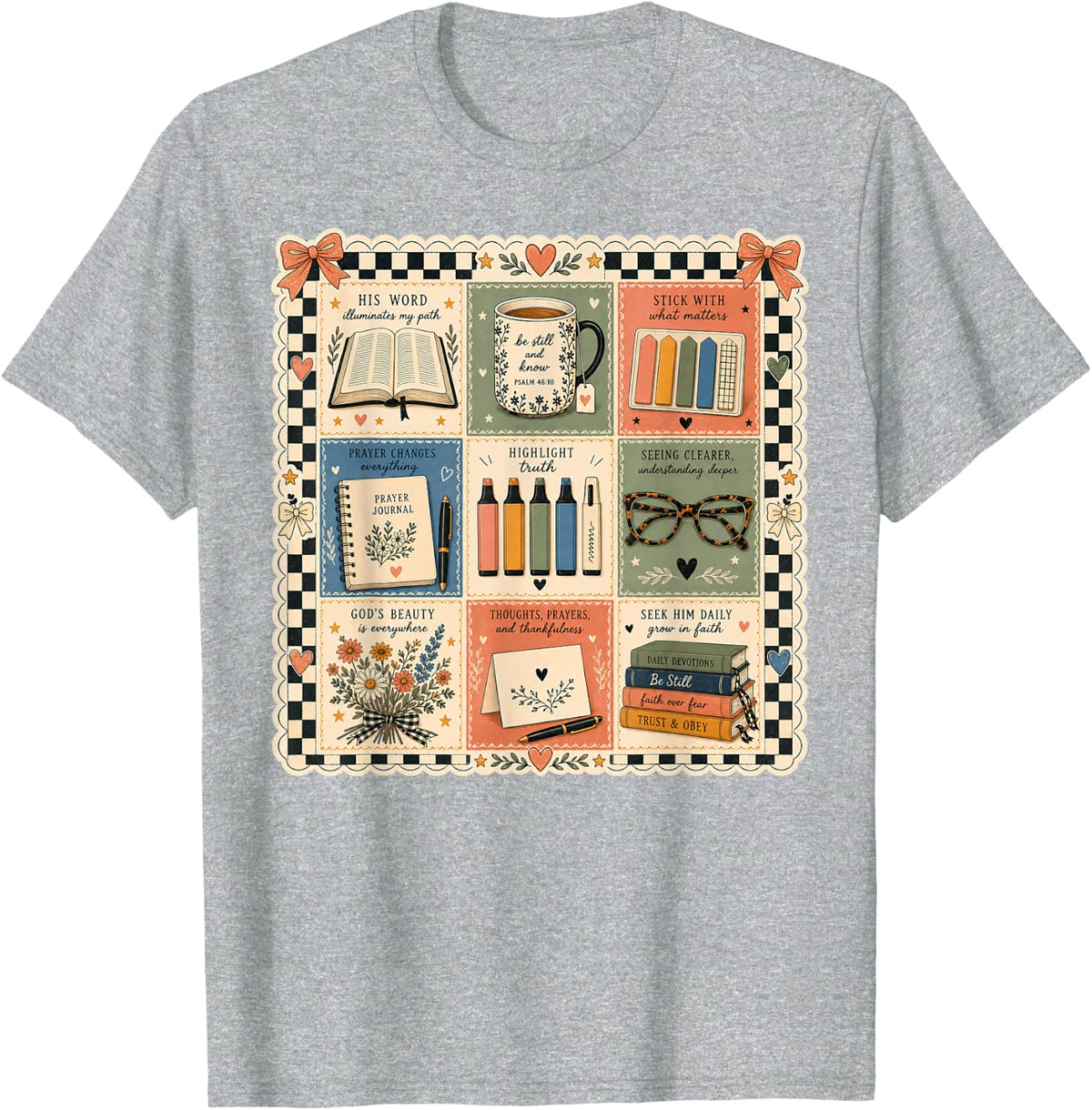 Be Still Know Christian Faith Bible Study Journaling T-Shirt - Heather Grey