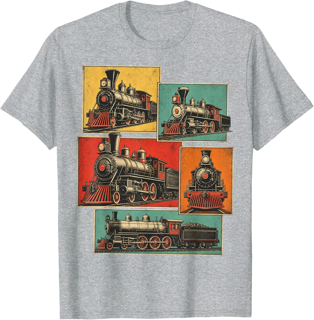 Vintage Model Railway Hobby Train Lover Railroad T-Shirt - Heather Grey