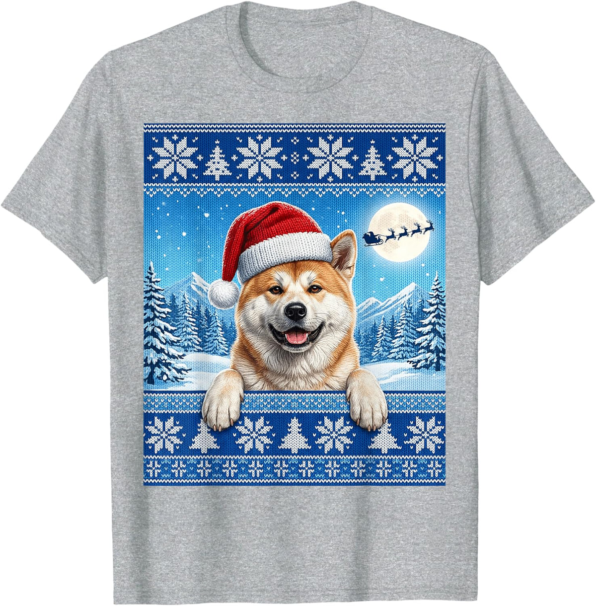 Red Fawn Akita Dog T-Shirt - Heather Grey